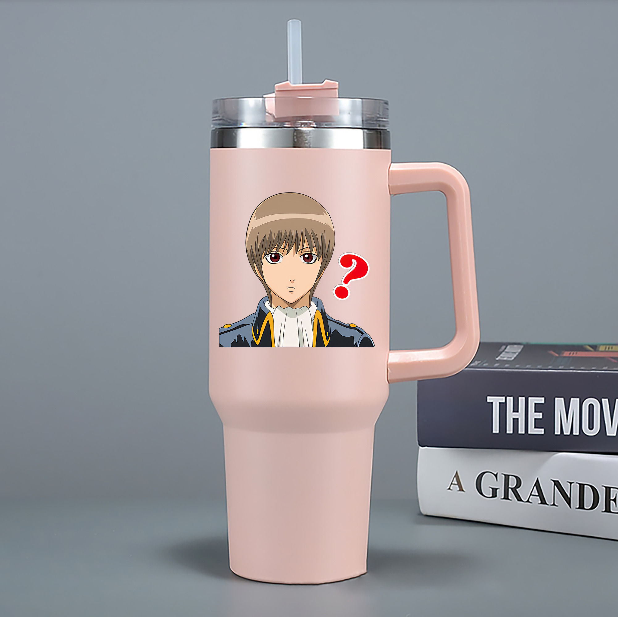 （画像用） ぎんたま 坂田銀時（さかたぎんとき） 神楽 志村新八（しむら しんぱち） GINTAMA Sakata Gintoki Kagura Shimura Shinpachi 1200mL車用タンブラー - クリスタルステッカー（プラスチックストロー付き）